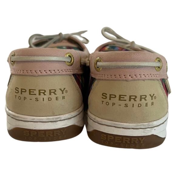 Sperry TopSider Pink Blue Plaid Tartan Angelfish Slip On Boat Shoes Size 8.5 - Picture 5 of 6